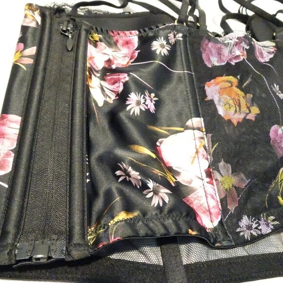 VICTORIA'S SECRET VERY SEXY LIGHTLY LINED BUSTIER 32DD Black Pink Floral - Picture 4 of 7
